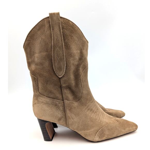 Steve Madden Josefine Western Boots Square Toe Women's Brown Size US10 EU41 - Picture 3 of 10